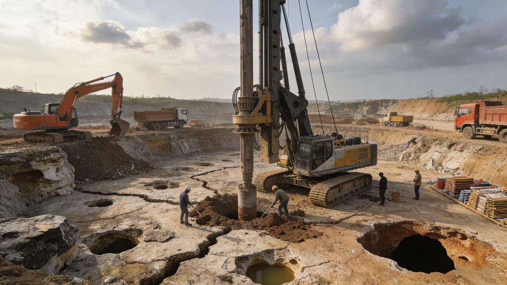 Rotary Drilling Techniques for Karstic Foundation Piles